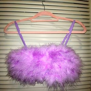 DOLLSKILL LILAC CAMISOLE FLUFFY CROP TOP